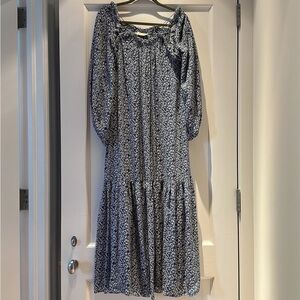 Tory Burch Blue and White Floral Print Dress